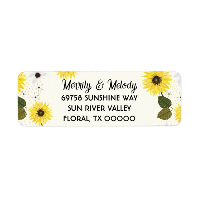 Étiquettes de adresse de tournesol (Devant)