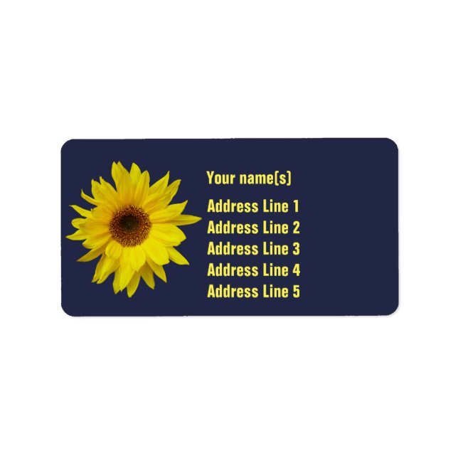 Étiquettes de adresse de tournesol personnalisable (Devant)