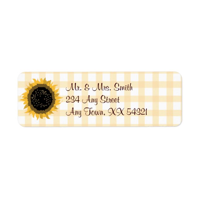 Étiquettes de adresse de tournesol - Petits (Devant)