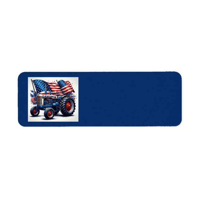 Étiquettes de adresse de tracteurs patriotiques (Devant)