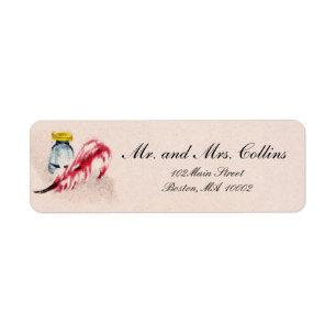 Étiquettes de adresse d'encre et de cannette