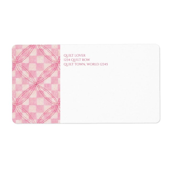 Étiquettes de adresse d'expédition PINK CHECK QUIL (Devant)