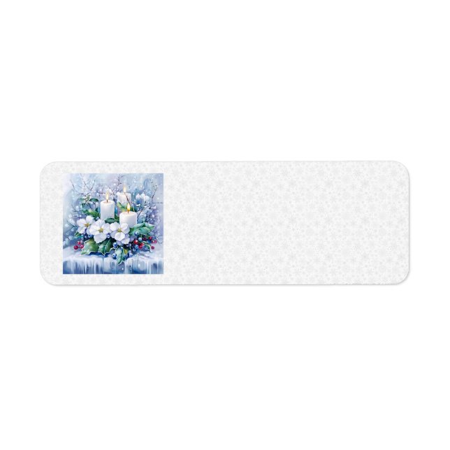 Étiquettes de adresse d'hiver bleu (Devant)