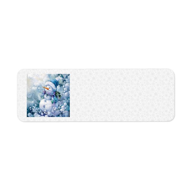 Étiquettes de adresse d'hiver bleu (Devant)