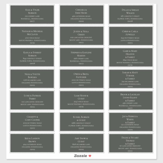 Étiquettes de adresse d'hôtes Dark Green (Feuille)