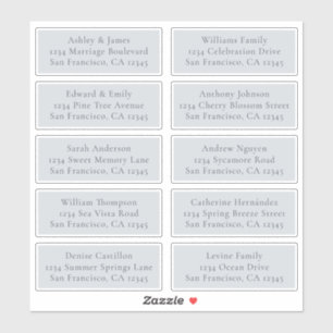 Étiquettes de adresse d'hôtes Mariages bleus perso