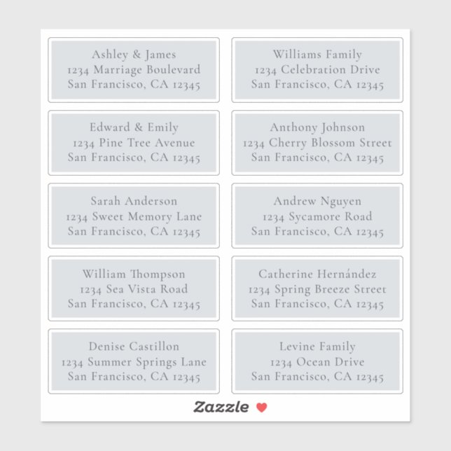 Étiquettes de adresse d'hôtes Mariages bleus perso (Feuille)