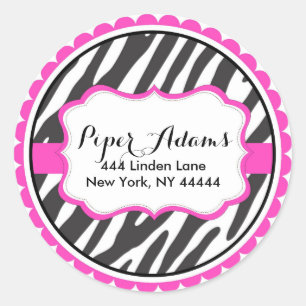 Étiquettes de adresse d'impression Chic Rose Zebra
