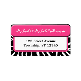 Étiquettes de adresse d'impression Chic Rose Zebra
