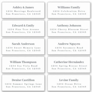Étiquettes de adresse d'invités blancs COMMANDER 6