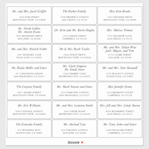Étiquettes de adresse d'invités de mariage personn