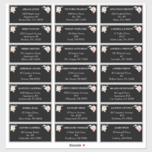 Étiquettes de adresse d'invités Mariages Floral Bl