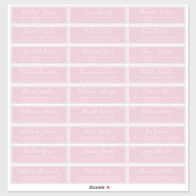 Étiquettes de adresse d'invités Mariages personnal (Feuille)