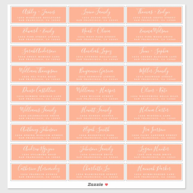 Étiquettes de adresse d'invités Mariages personnal (Feuille)