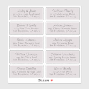Étiquettes de adresse d'invités Mariages pourpres