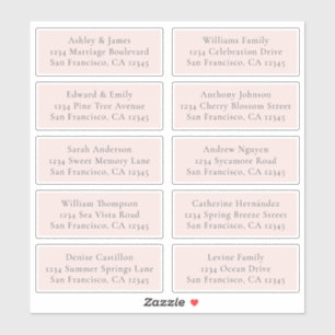 Étiquettes de adresse d'invités Mariages roses per