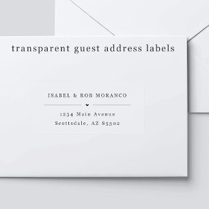 Étiquettes de adresse d'invités Mariages transpare