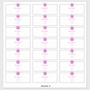 Étiquettes de adresse d'invités transparents, rose