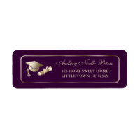 Étiquettes de adresse diplômés de violet et d'or