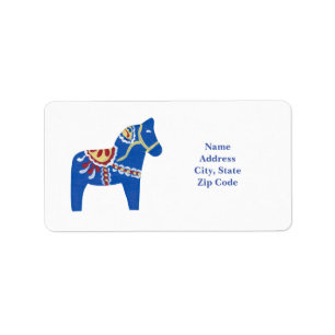 Étiquettes de adresse du Blue Dala Horse