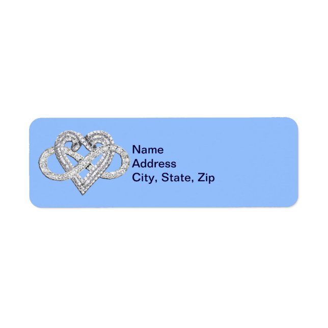 Étiquettes de adresse du coeur bleu infini (Devant)