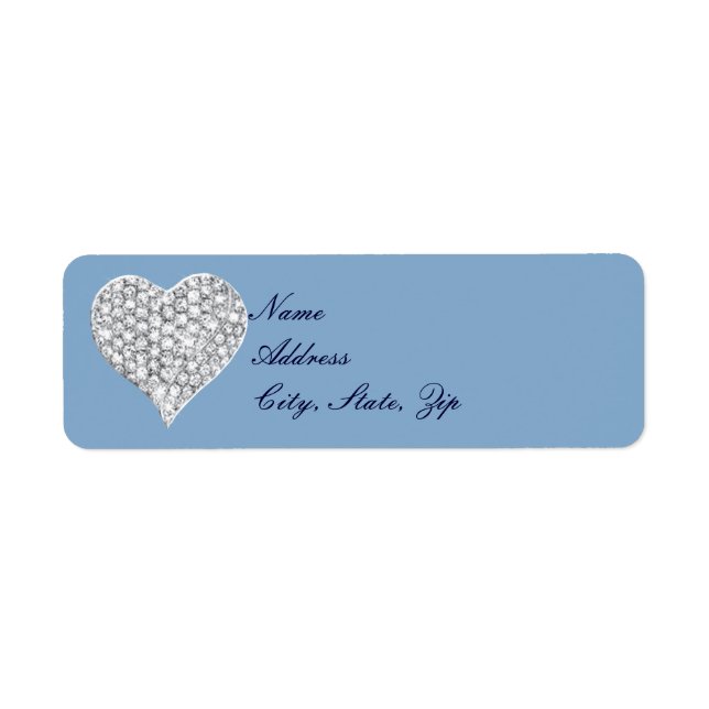 Étiquettes de adresse du Coeur de Diamant Bleu (Devant)