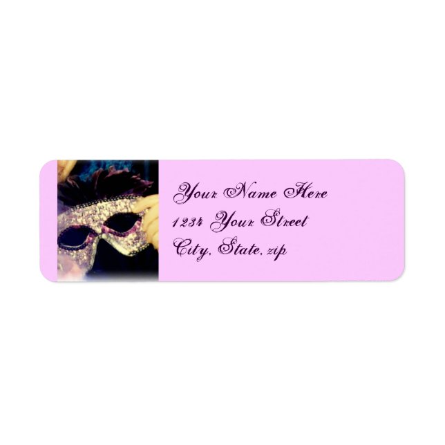 Étiquettes de adresse du Masque Mardi Gras (Devant)