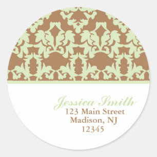 Étiquettes de adresse du modèle Damask