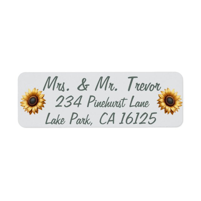 Étiquettes de adresse du patch de tournesol (Devant)