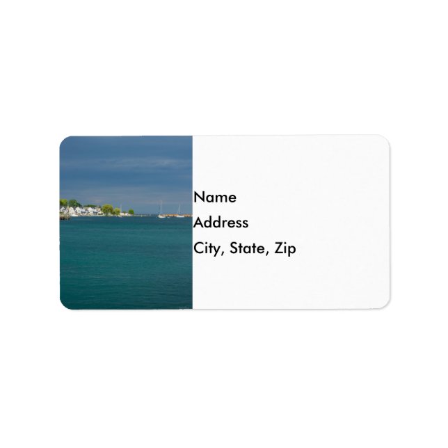 Étiquettes de adresse du port de l'île Mackinac (Devant)