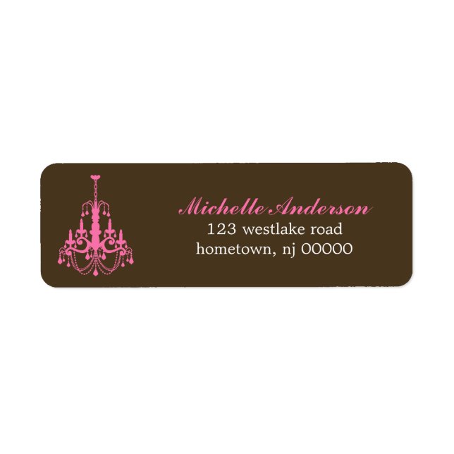 Étiquettes de adresse élégants de lustre (Devant)