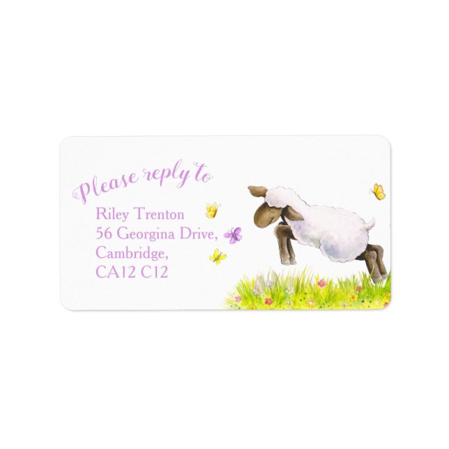 Étiquettes de adresse en réponse violet de couleur (Devant)
