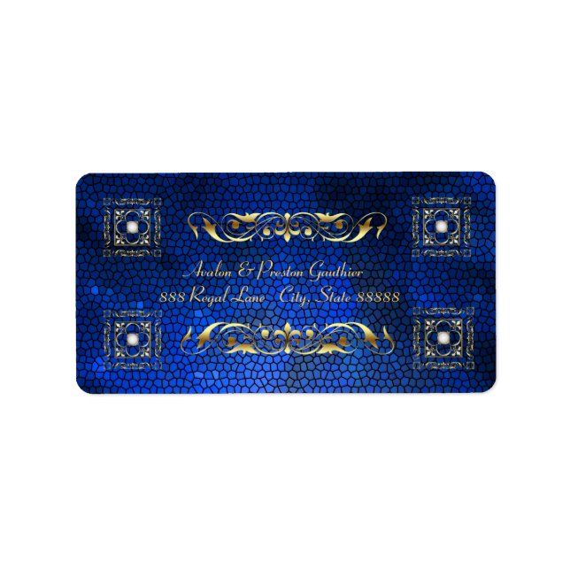 Étiquettes de adresse en verre bleu Emperior (Devant)