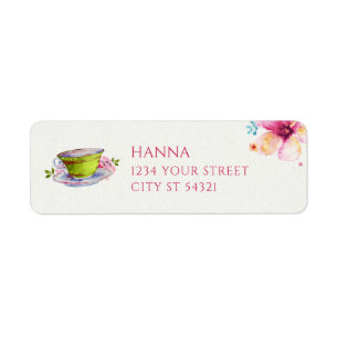 Étiquettes de adresse Floral Teacup