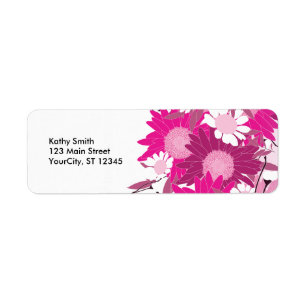 Étiquettes de adresse floraux assez roses de
