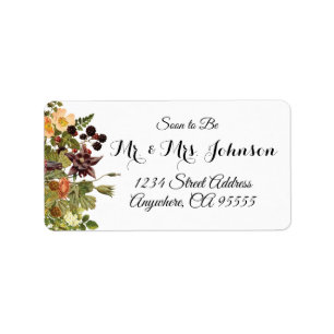 Étiquettes de adresse floraux de région boisée
