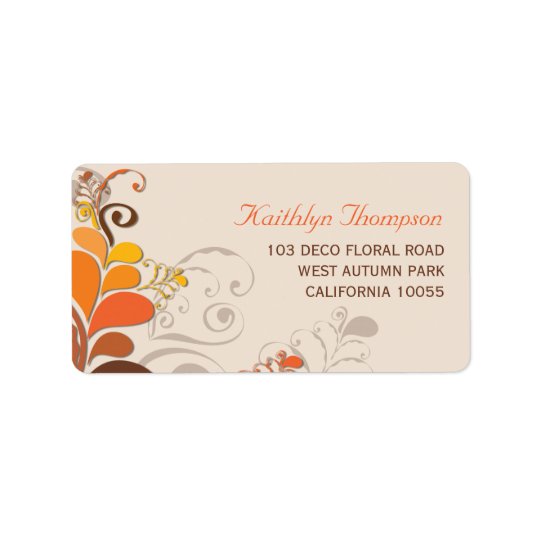 Étiquettes de adresse floraux de remous de Deco