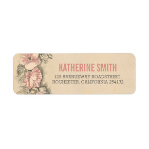 Étiquettes de adresse floraux vintages de mariage