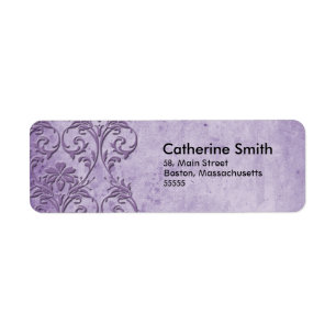 Étiquettes de adresse floraux vintages violets