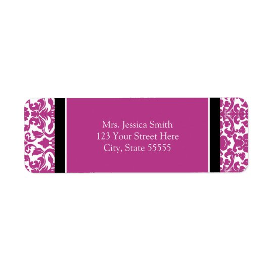 Étiquettes de adresse fuchsia de retour fait sur c