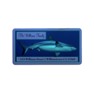 Étiquettes de adresse gris de requin de récif