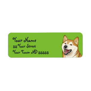 Étiquettes de adresse heureux de Japonais de chien