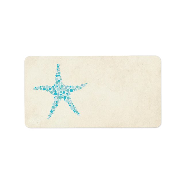 Étiquettes de adresse imprimables d'étoiles de mer (Devant)