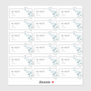 Étiquettes de adresse invités Blue Eucalyptus Spri