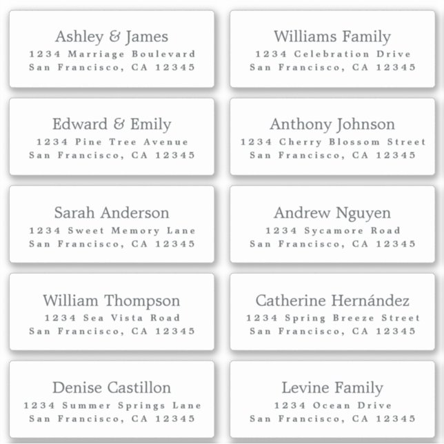 Étiquettes de adresse invités COMMANDER sur 6" ou  (Devant)