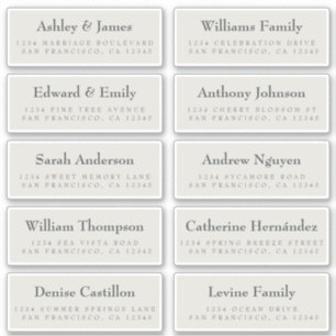 Étiquettes de adresse invités : COMMANDER SUR 8" o