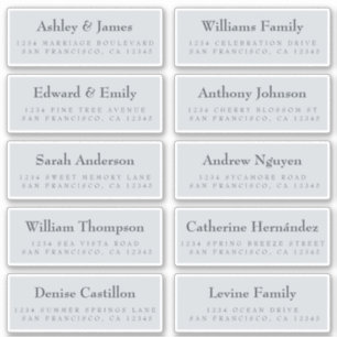 Étiquettes de adresse invités : COMMANDER SUR 8" o