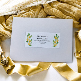 Étiquettes de adresse invités de l'aquarelle citro