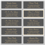 Étiquettes de adresse invités de mariage élégants<br><div class="desc">Mariage minimaliste personnalisé nom d'invité et adresse des étiquettes de publipostage noir avec un élégant script de calligraphie or chic.</div>
