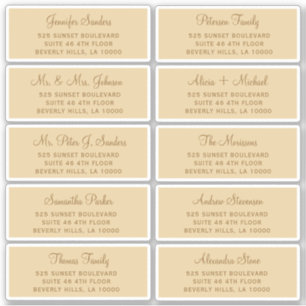 Étiquettes de adresse invités de mariage élégants
